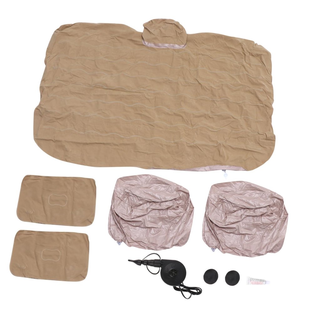 KICHOUSE 1set SUV Inflatable Mattress Pump Portable Car for Camping and Flocking Material Comfortable Travel Sleeping Cushion for Vehicles