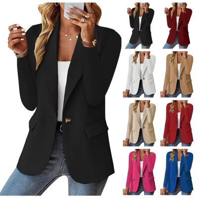 Weinexra Women's Blazer Open Front Casual Bussiness Blazers Notch Collar Work Office Suit Jackets Long Sleeve Lapel Jacket