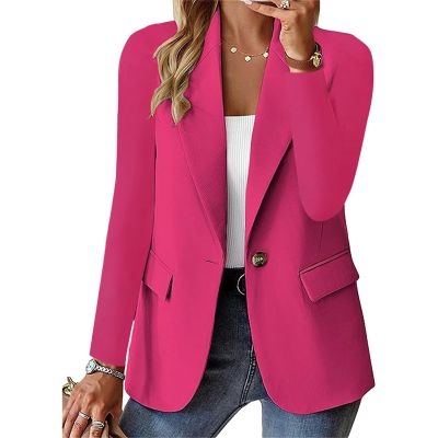 Weinexra Women's Blazer Open Front Casual Bussiness Blazers Notch Collar Work Office Suit Jackets Long Sleeve Lapel Jacket