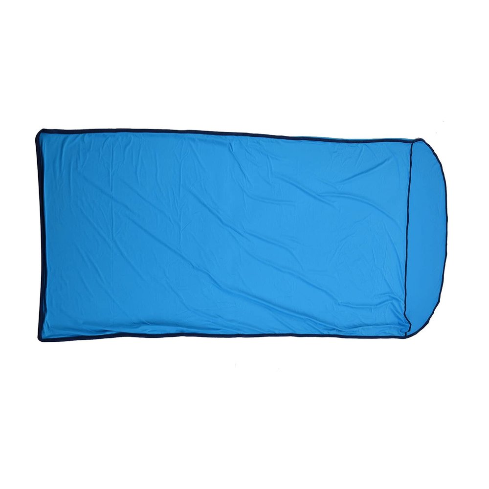 XHTLLO Sleeping Bag Liner, High Stretch Silky Polyester Fabric Skin Friendly Self Tan Sleep Sack, Comfortable Breathable Camping Sleeping Bags, for Outdoor, Camping(Blue)