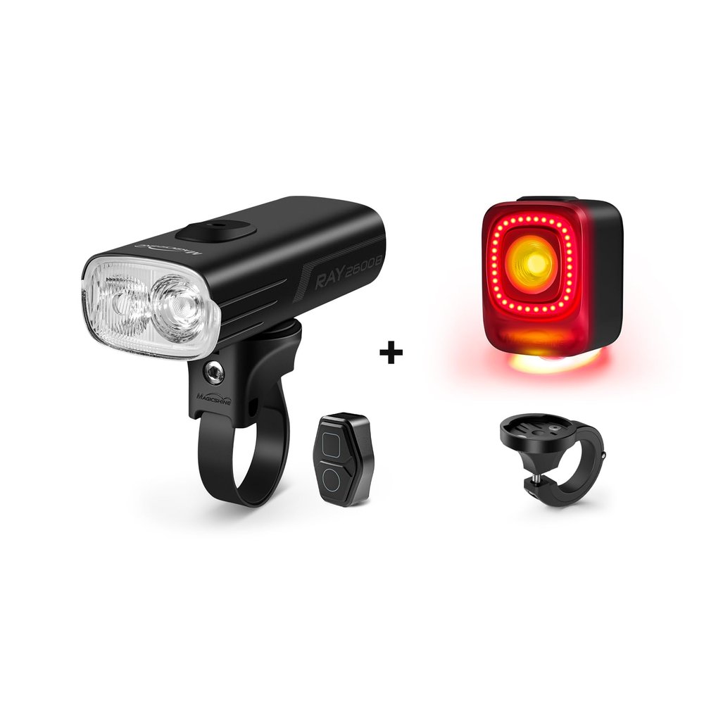 MagicShine RAY 2600B Bicycle Light,SEEMEE 200 V3.0 USB C Rechargeable Bike Tail Lights,MJ-6512 Aluminum Handlebar Mount