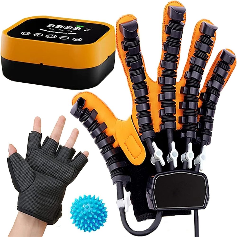 Rehabilitation Robot Gloves, Robotic Hand Glove Stroke Hand Recovery Device Adjustable Strength with Auto Training, Finger Exerciser for Stroke Arthritis Hemiplegia