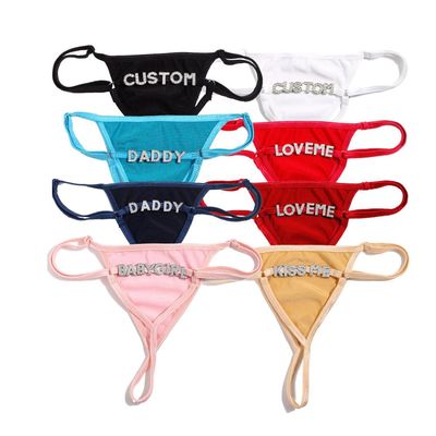 CECE&COLE Sexy Lady Custom Underwear Boyfriend Name Letter Bikini Lace G-String Thong Low Waist Chain Girl Body Jewelry Red