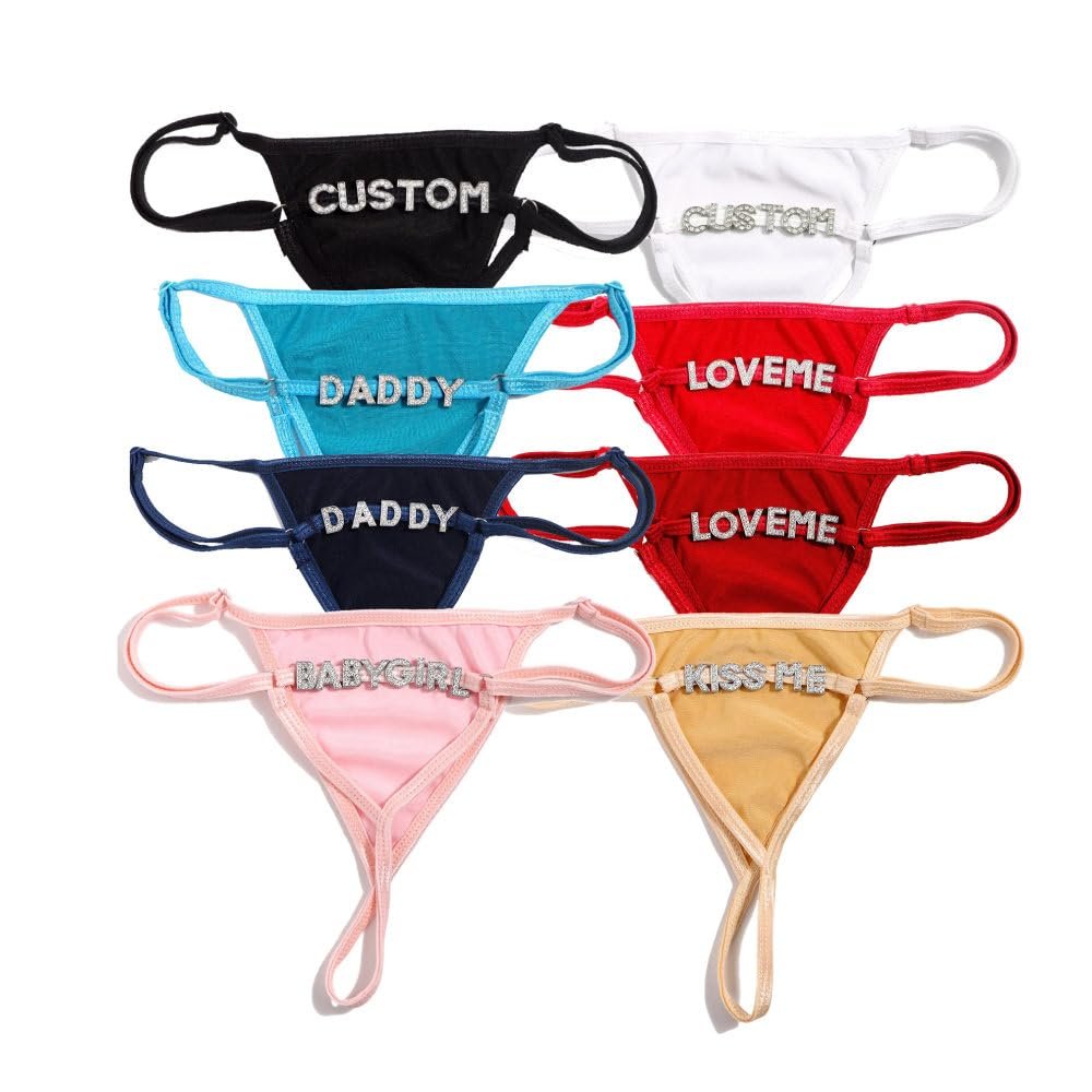 CECE&COLE Sexy Lady Custom Underwear Boyfriend Name Letter Bikini Lace G-String Thong Low Waist Chain Girl Body Jewelry Red