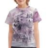 Guosanchn Boys Wolf Tee Short Sleeve Shirts 3-4T Pink Summer Clothes T-Shirt for Kids Girl Crewneck Pullover Tops Athletic T Shirt School Playwear, 3D Animals Print view 2