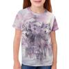 Guosanchn Boys Wolf Tee Short Sleeve Shirts 3-4T Pink Summer Clothes T-Shirt for Kids Girl Crewneck Pullover Tops Athletic T Shirt School Playwear, 3D Animals Print view 4
