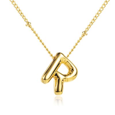 Bubble Letter Necklace Gold Initial Necklaces for Women Puffy A-Z Letter Pendant Balloon Initial Charm Necklace Trendy Jewelry Stocking Stuff Birthday Christmas Gifts for Friends Valentines Day Gifts for Her