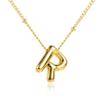 Bubble Letter Necklace Gold Initial Necklaces for Women Puffy A-Z Letter Pendant Balloon Initial Charm Necklace Trendy Jewelry Stocking Stuff Birthday Christmas Gifts for Friends Valentines Day Gifts for Her view 1