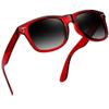 Joopin Oversized Square Sunglasses Polarized UV400 Protection Sun Glasses Trendy Shades for Women Men (Transparent Red Black) view 1