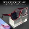 Joopin Oversized Square Sunglasses Polarized UV400 Protection Sun Glasses Trendy Shades for Women Men (Transparent Red Black) view 4