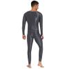 Freebily Men's 2Pcs Nylon Long Sleeves Undershirts with Skinny Tights Leggings Shapewear Costume Dark Grey X-Large view 2