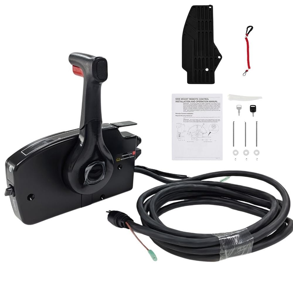 Boat Throttle Control Sied Mount 881170A3 For Mercury Outboard Control Box 8 Pin 2 Stroke Remote Control Box NO TRIM SWITCH,Pull To Open