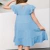 blibean Girls Dresses Summer Sleeveless Sundress Flutter Tween Cute Sun Dress A-line Layered Dresses Kids Casual Pockets Skater Clothes Solid Dressy Outfit Size 14 15 16 Years Baby Blue view 3