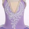 AFAVOM Ballet Leotards for Girls Lace Flower Camisole Leotard Skirted Performance Swan Lake Ballet Dance Dress Glitter Ballerina Dancewear for Toddler Kids Teen Girls with Armbands Purple 9-10 Years view 4