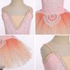 AFAVOM Ballet Leotards for Girls Lace Flower Camisole Leotard Skirted Performance Swan Lake Ballet Dance Dress Glitter Ballerina Dancewear for Toddler Kids Teen Girls with Armbands Pink 9-10 Years view 3
