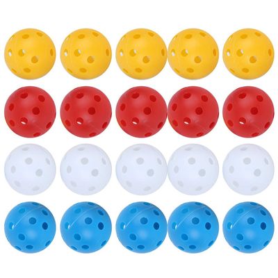 20Pcs Hollow Golf Balls, 41mm Practice Golf Balls Plastic Mixed Color Plastic Airflow Hollow Training Golf Ball, Indoor Sports Practice Golf Accessories for Swing Practice Driving Range Home Use