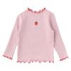 Toddler Girl Fruit Pattern Lettuce Trim Ruffle Long Sleeve Top Crew Neck for 1 to 7 Years Girls Shirt (Pink, 5-6 Years) view 1