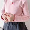 Toddler Girl Fruit Pattern Lettuce Trim Ruffle Long Sleeve Top Crew Neck for 1 to 7 Years Girls Shirt (Pink, 5-6 Years) view 3