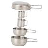 Anneome 5pcs Outdoor Camping Cookware Set Stainless Steel Tableware for Hiking Picnic and Mountaineering Includes Saucepans and Cups Easy to Clean and
