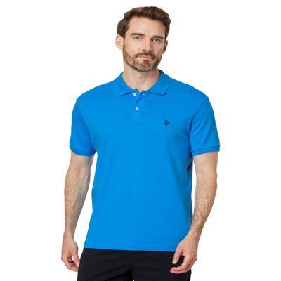 U.S. Polo ASSN. Men's Solid Interlock Polo, Beacon Blue, Large