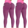 2PCS Leggings for Women Plus Size Tummy Control Scrunch Butt Lifting Workout Leggings for Women Seamless High Waisted Tummy Control Yoga Pants Gym Compression Tights view 1