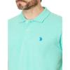 U.S. Polo ASSN. Men's Slim Fit Solid Pique Polo Shirt, Jade Green Heather, Medium view 3