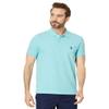 U.S. Polo ASSN. Men's Slim Fit Solid Pique Polo Shirt, Artist Aqua Heather, X-Large view 1