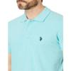 U.S. Polo ASSN. Men's Slim Fit Solid Pique Polo Shirt, Artist Aqua Heather, X-Large view 3