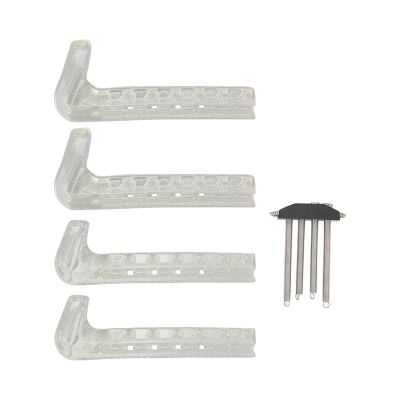2 Pairs Ice Skate Guards Hockey Shoe Blade Covers Hockey Skates Blade Guards Skate Guards Portable Ice Skate Blade Covers Adjustable Ice Skate Blade Protector for Hockey Skates Figure(Transparent)