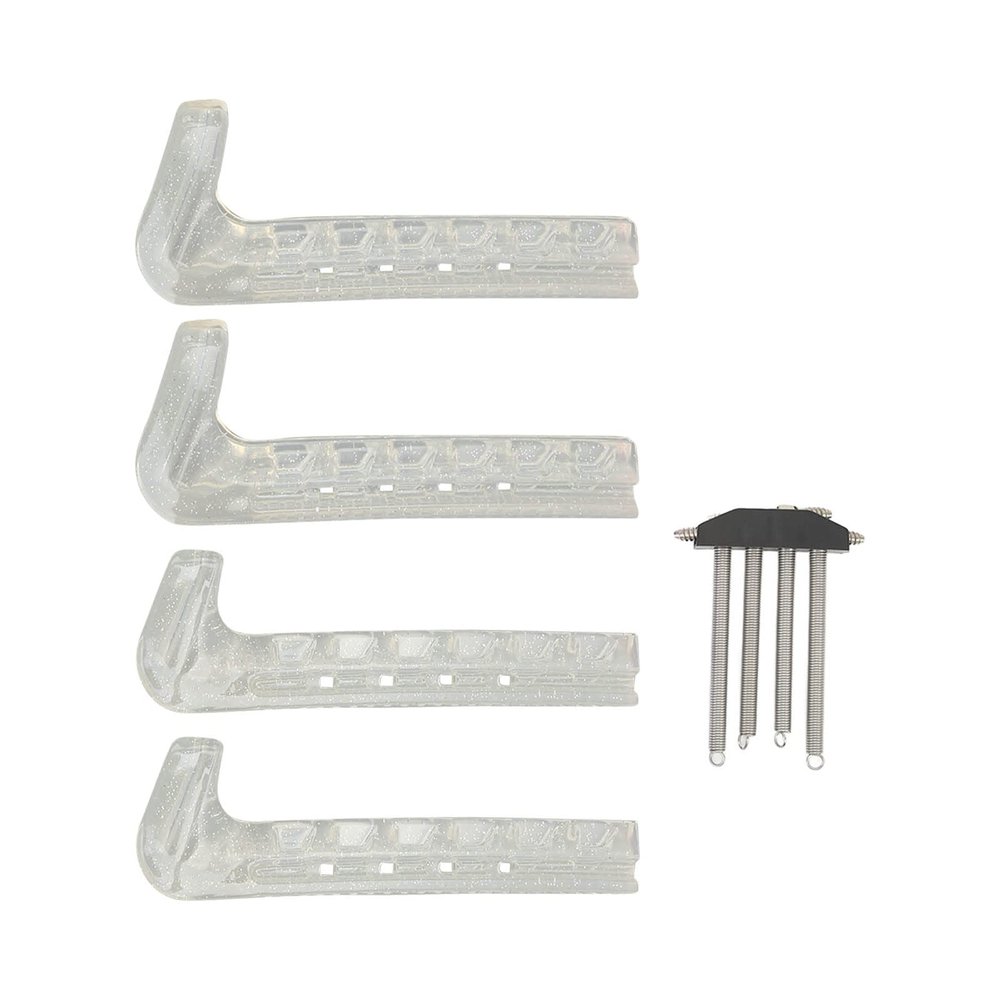 2 Pairs Ice Skate Guards Hockey Shoe Blade Covers Hockey Skates Blade Guards Skate Guards Portable Ice Skate Blade Covers Adjustable Ice Skate Blade Protector for Hockey Skates Figure(Transparent)