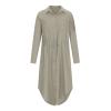 Women's Maxi Shirt Dress 2024 Spring Summer Long Sleeve Dresses Lapel V Neck A Line Flowy Elegant Party Long Dresses Khaki view 4