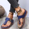 Orthopedic Sandals for Women,Wedge Sandals for Women Dressy Summer Comfortable Walking Sandals with Arch Support Slip on Cushion Footbed Flip Flops Casual Anti-Slip Breathable Flat Slippers view 3