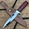 Custom Handmade Hunting Dagger Knife,440C Blade Fixed Blade Knife with Leather Sheath view 1