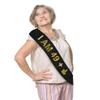 Funny 50th Birthday Sash 49 + 1"  Black Glitter Gold Foil Gag Gift  Large 72" x 4" Novelty Party Accessory for Men or Women Turning 50  Hilarious Over The Hill Bday Decoration view 2