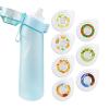 CELEIR Portable Fruit Extract Sports Water Bottle - 16 oz Capacity - Reusable drinking cup with a delicious twist (complimentary cup brush and straw brush), Matte blue (with 7 flavors) view 1