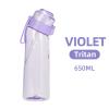 CELEIR Portable Fruit Extract Sports Water Bottle - 16 oz Capacity - Reusable drinking cup with a delicious twist (complimentary cup brush and straw brush), Matte blue (with 7 flavors) view 4