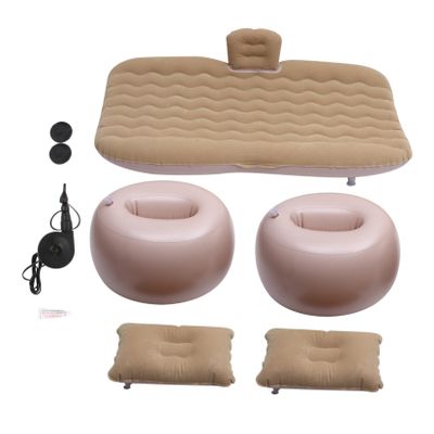 BCOATH 1set Inflatable Back Seat Air Mattress for Suvs Portable Travel Bed Pump and Pillows Comfortable and Flocking Design for Road Trips and Camping