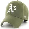 47 Brand MLB Sandalwood Team Color Primary Logo MVP Adjustable Structure Baseball Cap Hat, Adult One Size Fits All - Oakland Athletics Sandalwood view 1