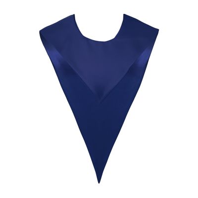 Endea Graduation Premium Adult V Stole Solid Color Unisex (Navy Blue)