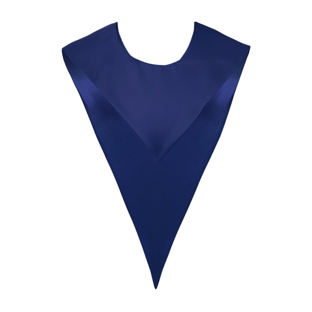 Endea Graduation Premium Adult V Stole Solid Color Unisex (Navy Blue)