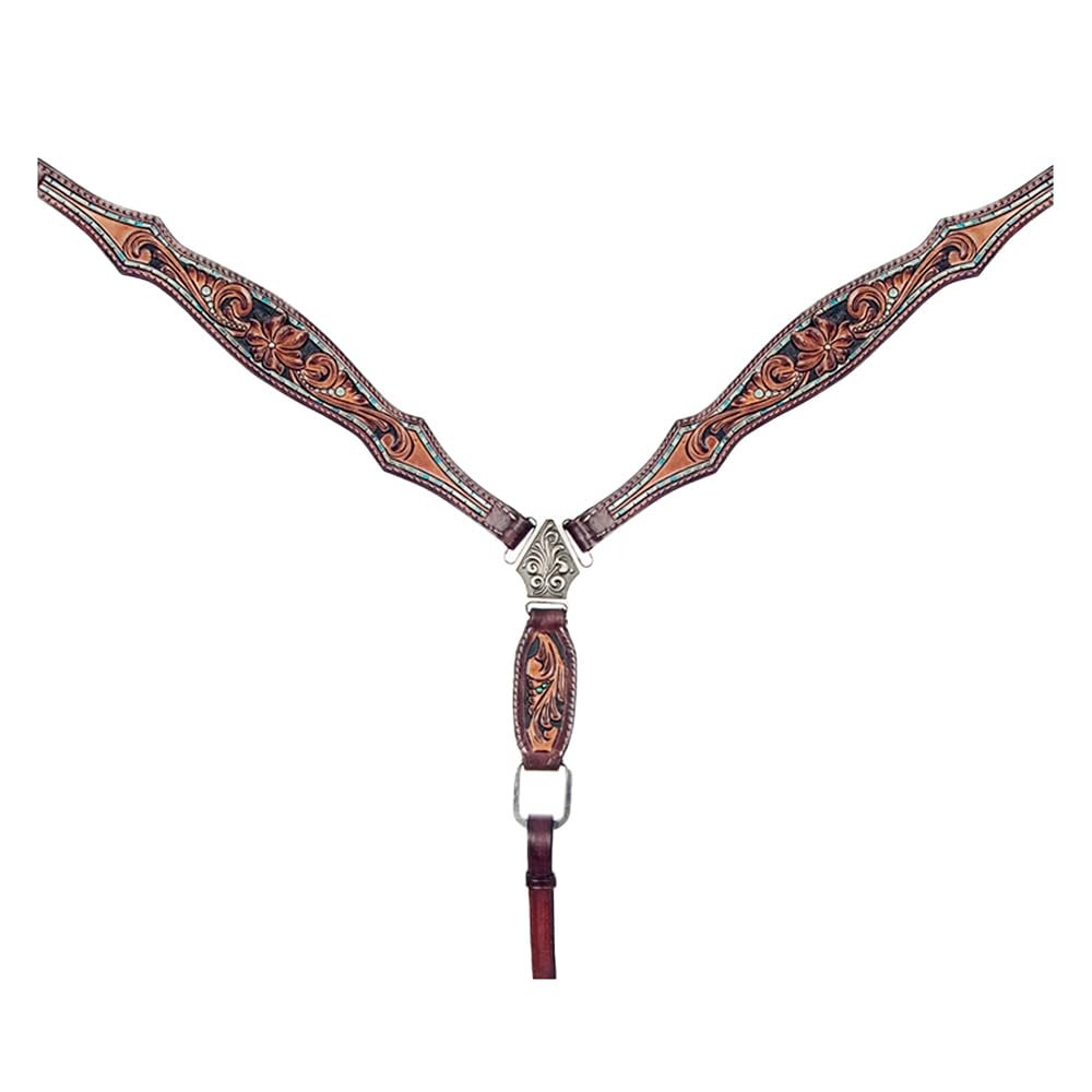American Darling Western Horse Floral Genuine Leather Breast Collar | for Horses
