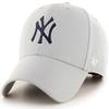 47 Brand MLB Gray Team Color Primary Logo MVP Adjustable Structure Baseball Cap Hat, Adult One Size Fits All - New York Yankees Gray view 1