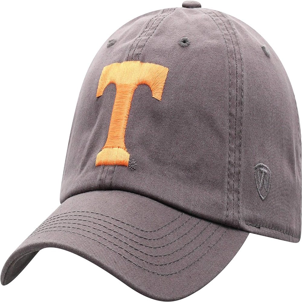 Pro Sport Collegiate Hats - Fitted Caps Adjustable Hats and Snapbacks Available (Adjustable Hat, Tennessee T Grey)
