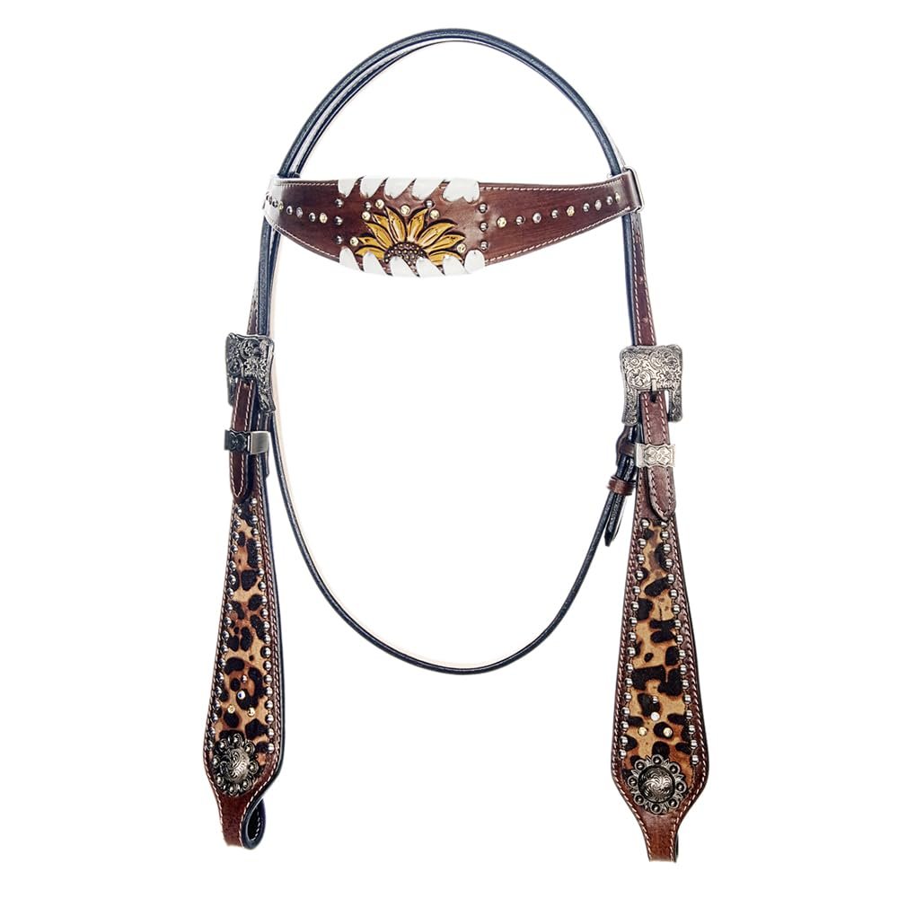 American Darling Western Horse Floral Genuine Leather Headstall | Tack for Horses