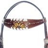 American Darling Western Horse Floral Genuine Leather Headstall | Tack for Horses view 3