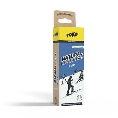 TOKO Natural Performance Wax  Hot Wax for Skis & Snowboard  Biodegradable PFC Free Swiss Technology  120 Gram Blue  Racing & Training