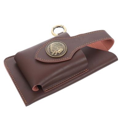 OHPHCALL Waist Phone Bag for Men Pu Leather Storage Pouch Multi-functional -lost Waist Bag for Travel Hiking Outdoor Sports Compact Design for Essentials