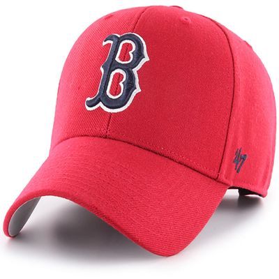 47 Brand MLB Alternate Color Primary Logo MVP Adjustable Structure Baseball Cap Hat, Adult One Size Fits All - Boston Red Sox Red