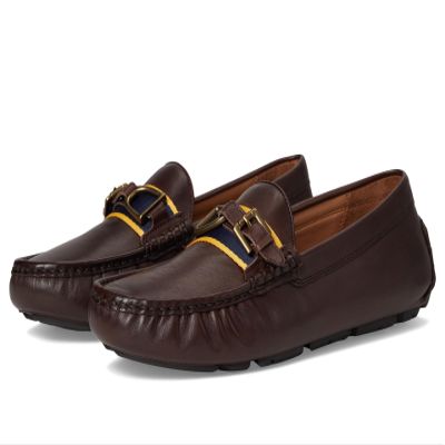 POLO RALPH LAUREN Men Anders Leather Driver Dark Brown 11 Medium