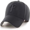 47 Brand MLB Black Black Primary Logo MVP Adjustable Structure Baseball Cap Hat, Adult One Size Fits All - Philadelphia Phillies Black view 1